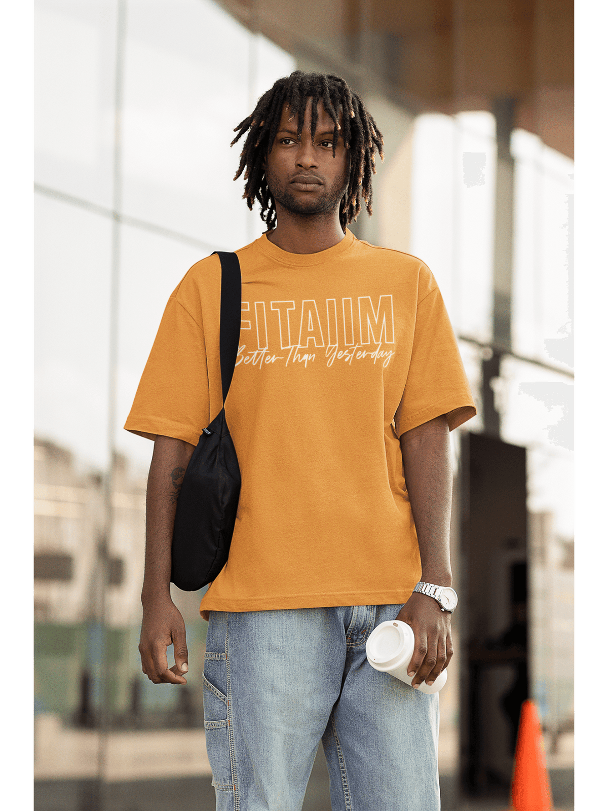 Oversized Men T-Shirt Golden Yellow - Fitaiim