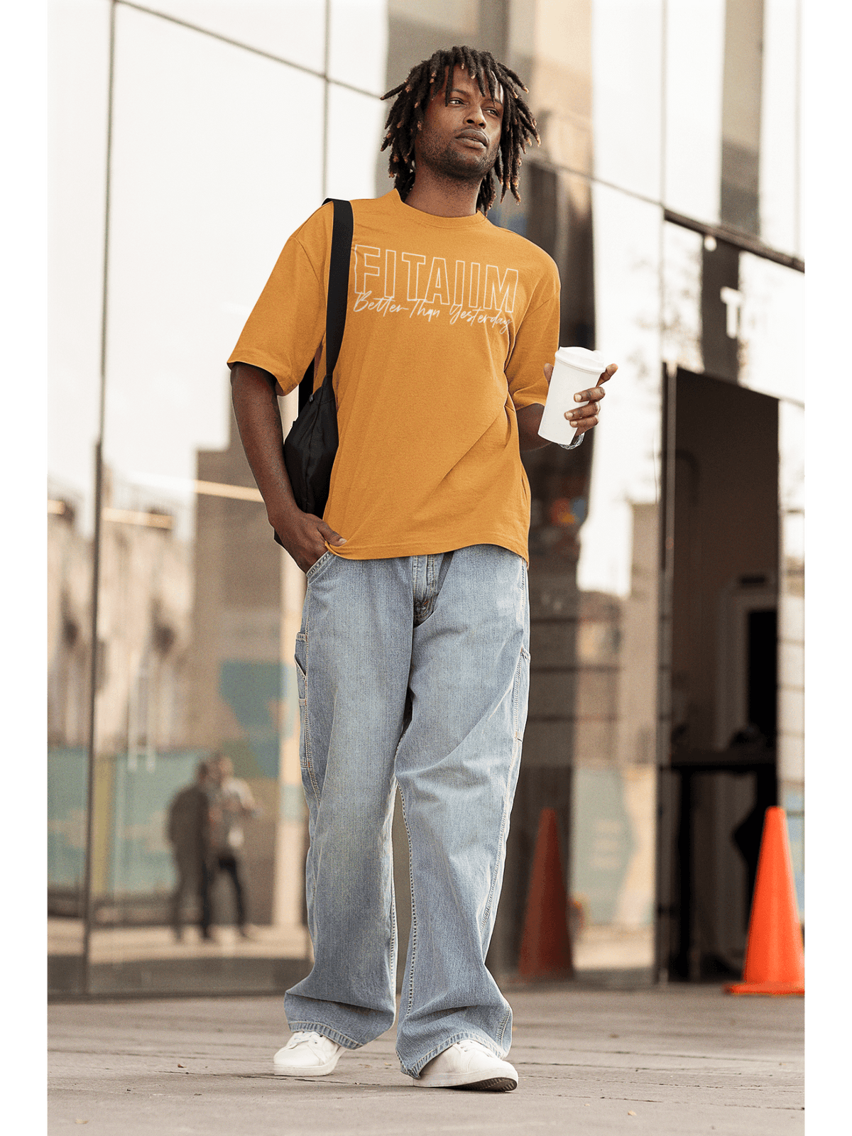 Oversized Men T-Shirt Golden Yellow - Fitaiim