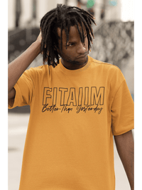 Oversized Men T-Shirt Golden Yellow - Fitaiim