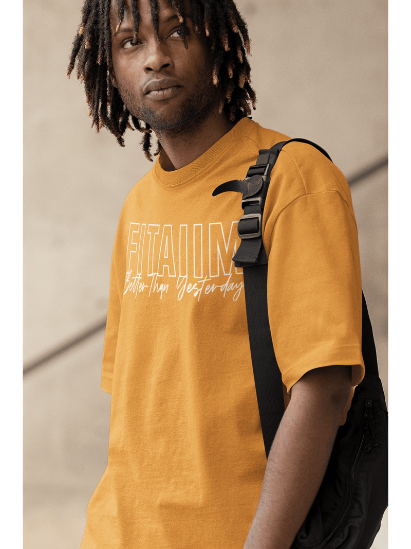Oversized Men T-Shirt Golden Yellow - Fitaiim
