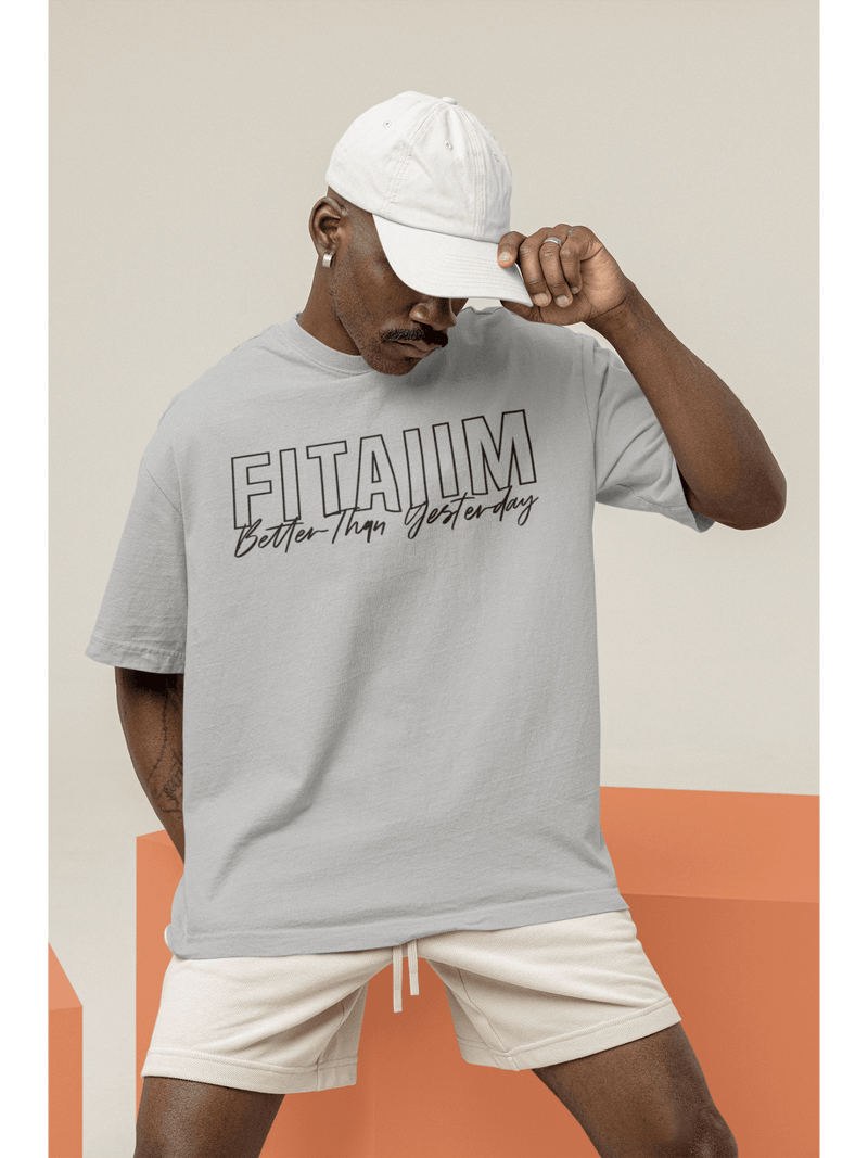 Oversized Men T-Shirt Grey Melange - Fitaiim