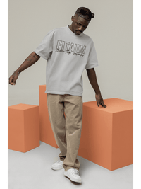 Oversized Men T-Shirt Grey Melange - Fitaiim