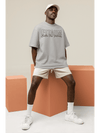 Oversized Men T-Shirt Grey Melange - Fitaiim