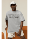 Oversized Men T-Shirt Grey Melange - Fitaiim