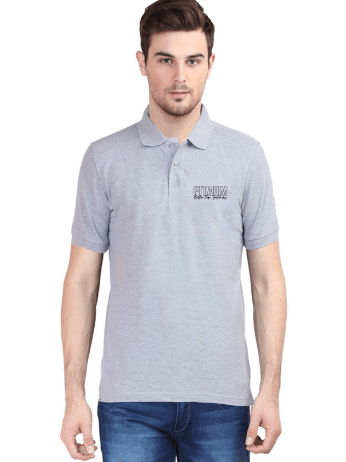 Polo Men T-shirt Grey Melange - Fitaiim