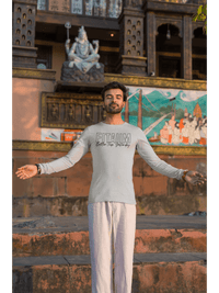 Round Neck Full Sleeve T-Shirt Grey Melange - Fitaiim