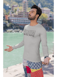 Round Neck Full Sleeve T-Shirt Grey Melange - Fitaiim