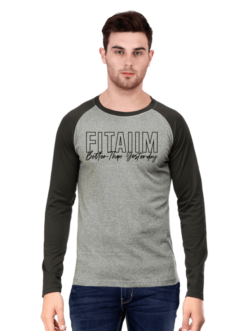 Raglan Full Sleeve T-Shirt Grey - Fitaiim