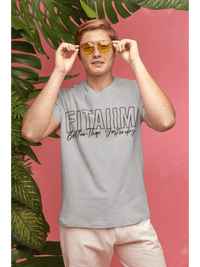 V-Neck T-shirt Grey Melange - Fitaiim