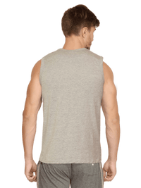 Round Neck Sleeveless Men Tank Grey - Fitaiim