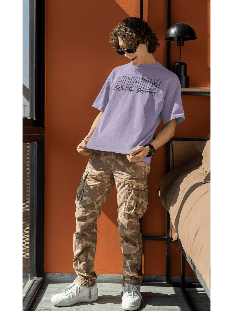 Oversized Men T-Shirt Lavender - Fitaiim