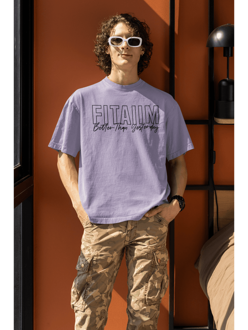 Oversized Men T-Shirt Lavender - Fitaiim