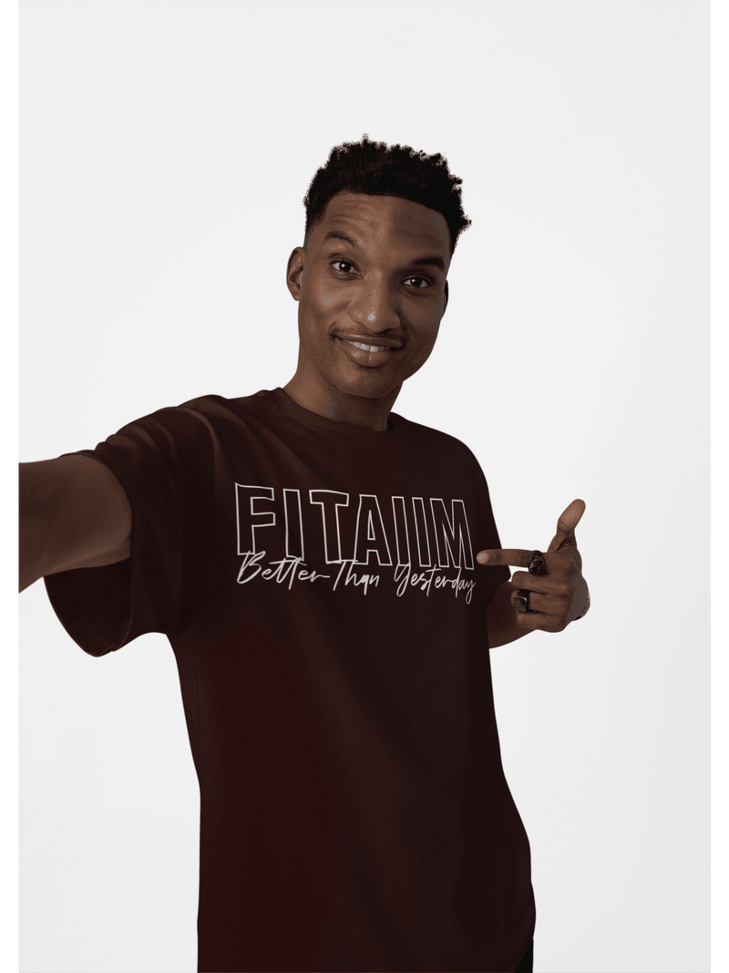 Oversized Men T-Shirt Maroon - Fitaiim