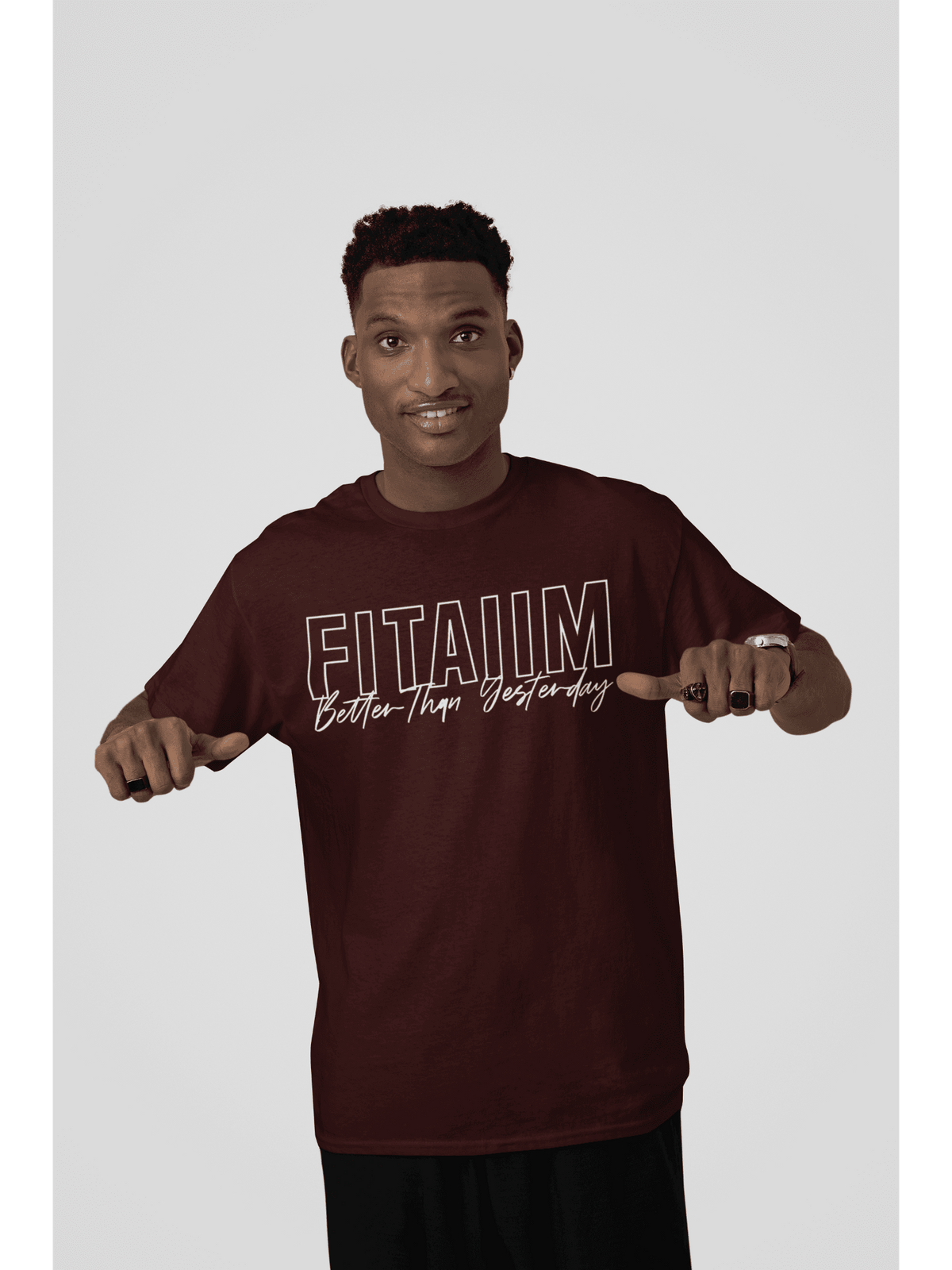 Oversized Men T-Shirt Maroon - Fitaiim