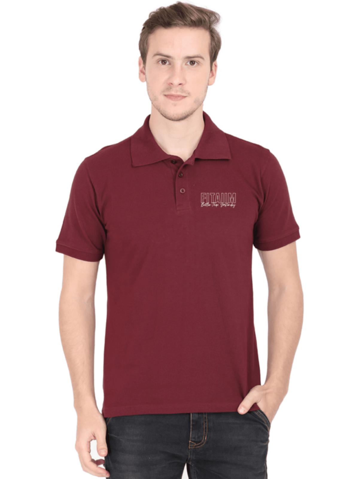 Polo Men T-shirt Maroon - Fitaiim