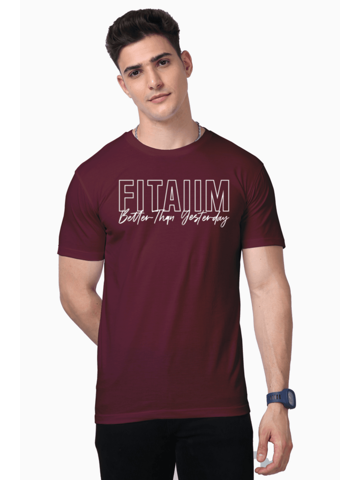 Supima Men T-shirt Maroon - Fitaiim