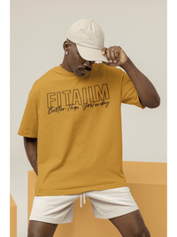 Oversized Men T-Shirt Mustard Yellow - Fitaiim