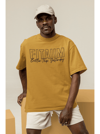 Oversized Men T-Shirt Mustard Yellow - Fitaiim