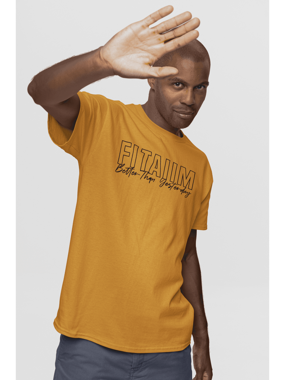 Round Neck T-shirt Mustard Yellow - Fitaiim