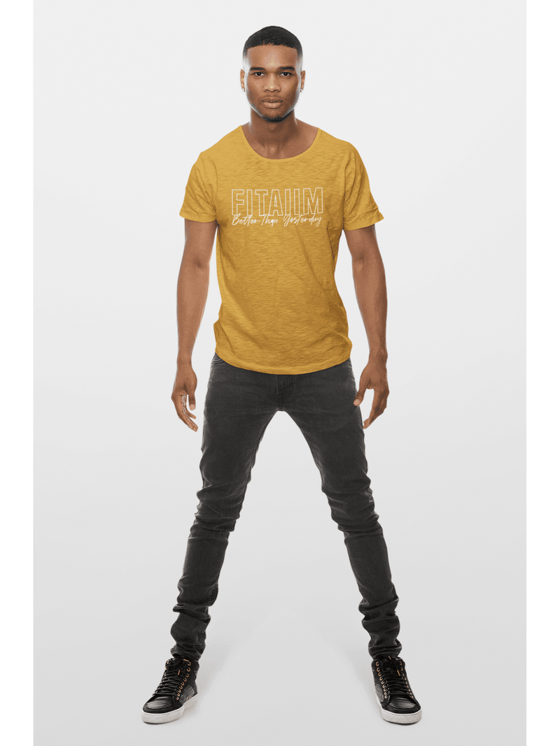 Round Neck T-shirt Mustard Yellow - Fitaiim