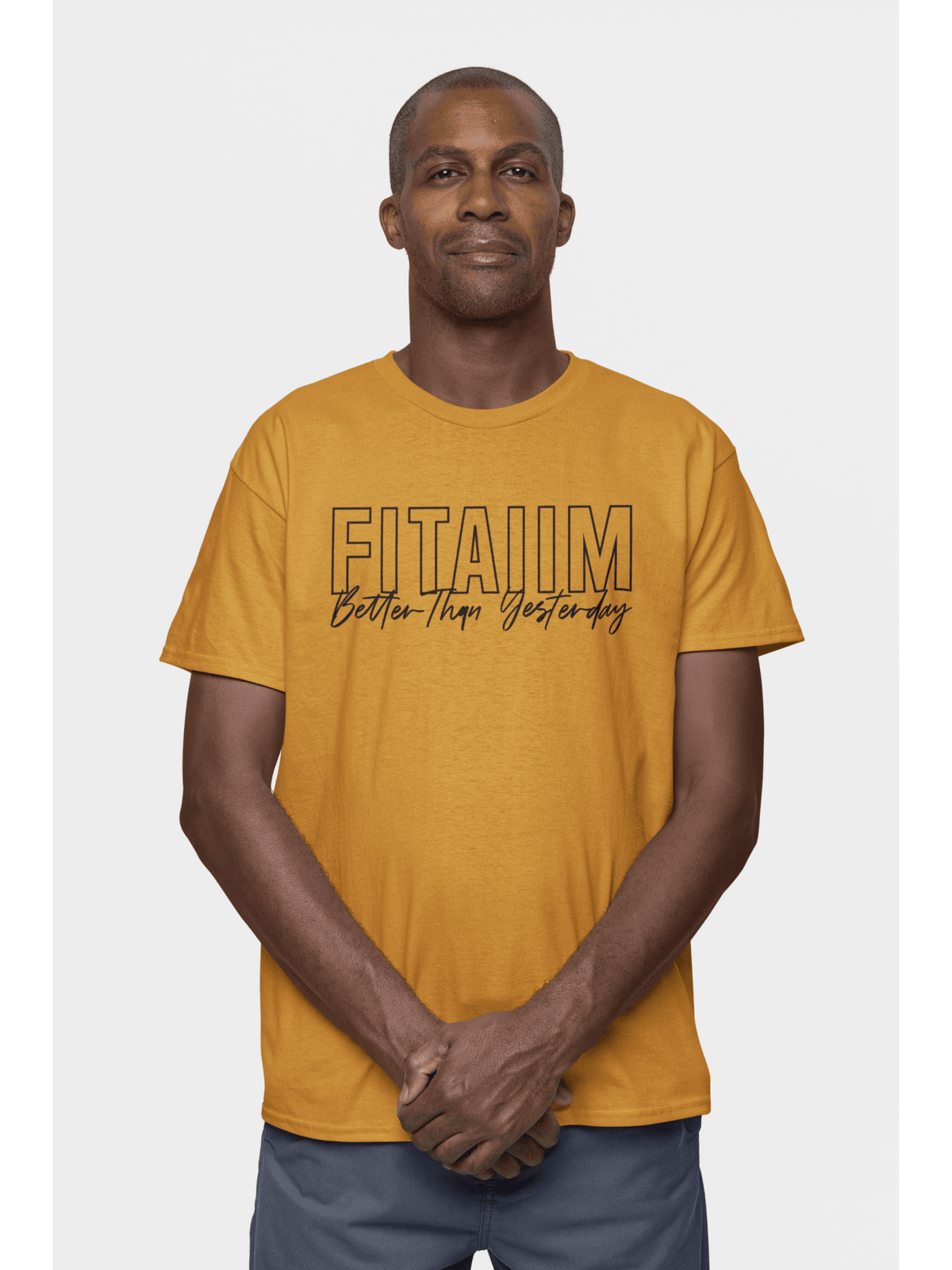 Round Neck T-shirt Mustard Yellow - Fitaiim