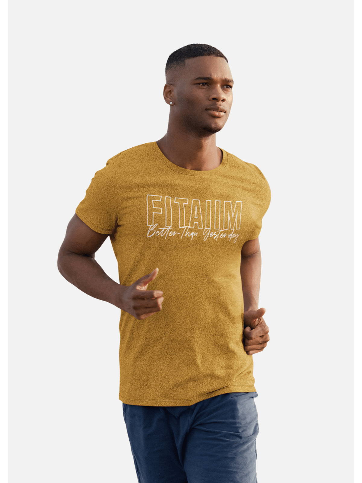 Round Neck T-shirt Mustard Yellow - Fitaiim