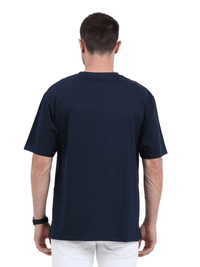 Oversized Men T-Shirt Navy Blue - Fitaiim