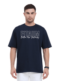 Oversized Men T-Shirt Navy Blue - Fitaiim
