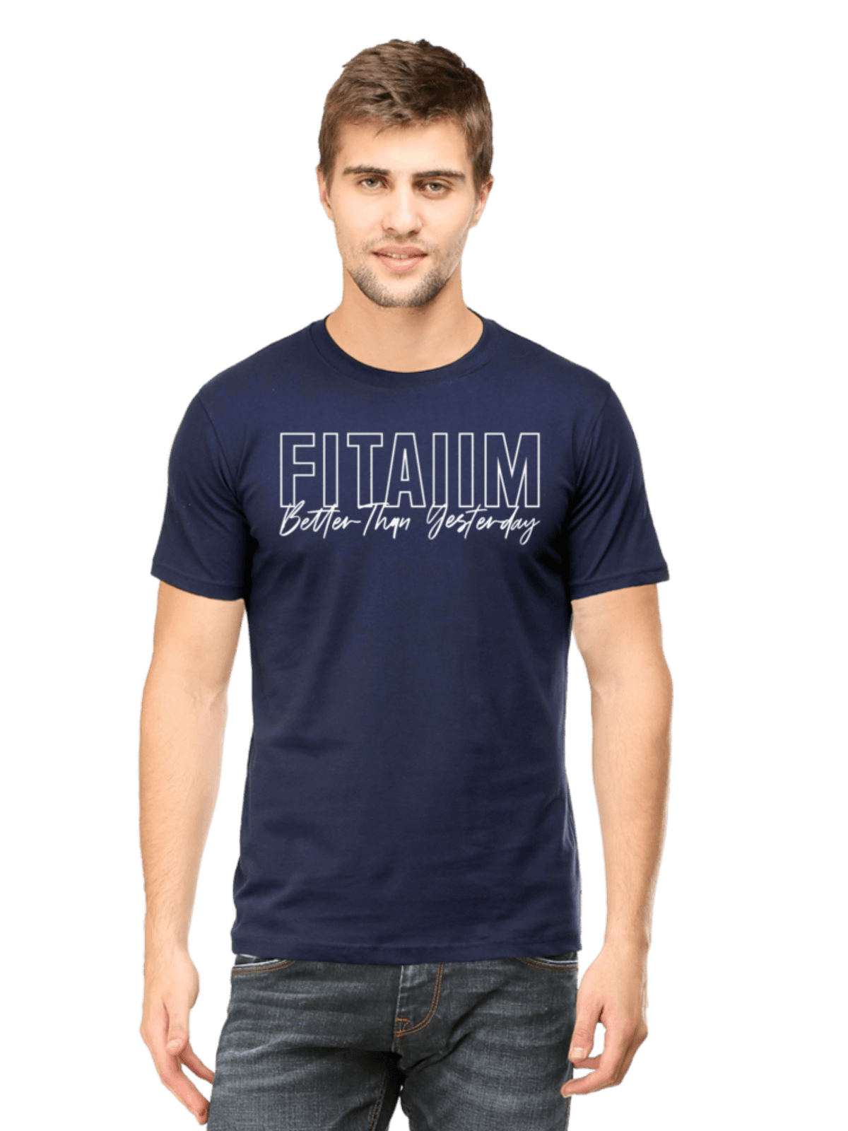 Round Neck T-shirt Navy Blue - Fitaiim