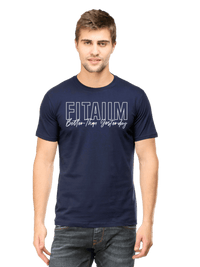 Round Neck T-shirt Navy Blue - Fitaiim