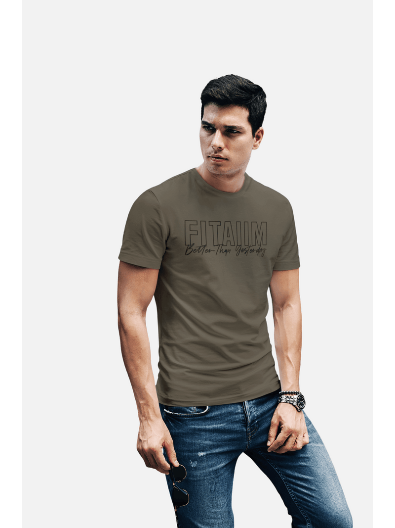 Round Neck T-shirt Olive Green - Fitaiim