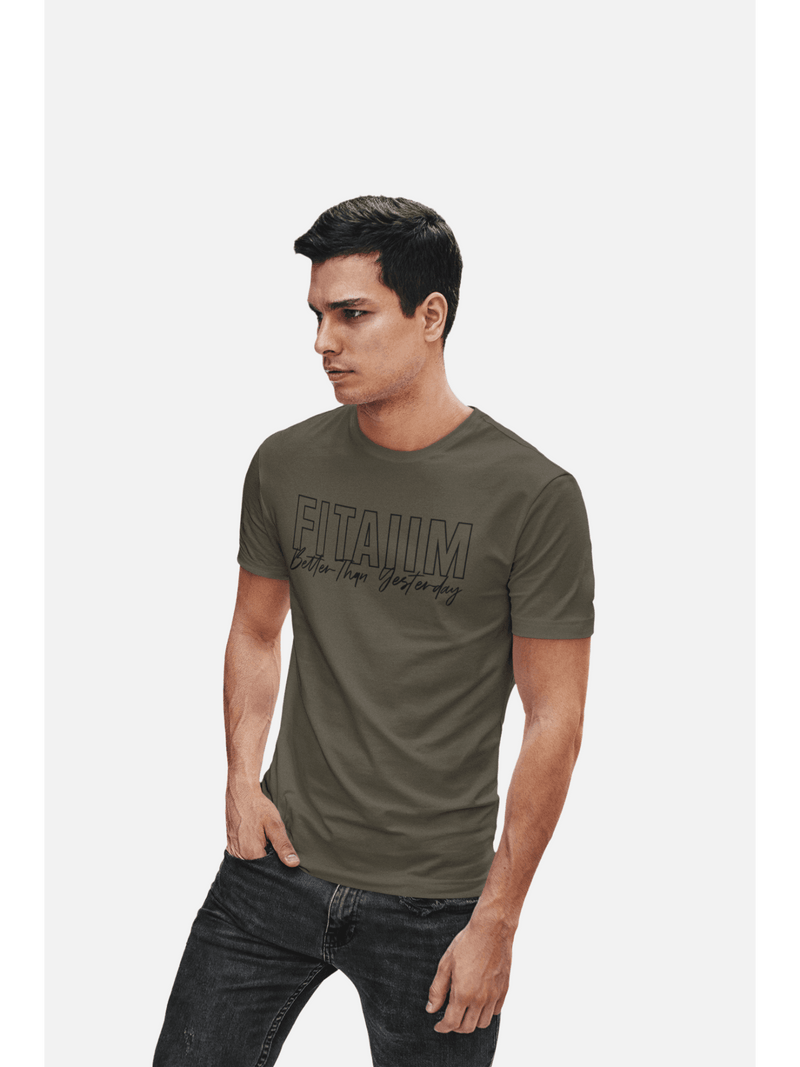 Round Neck T-shirt Olive Green - Fitaiim