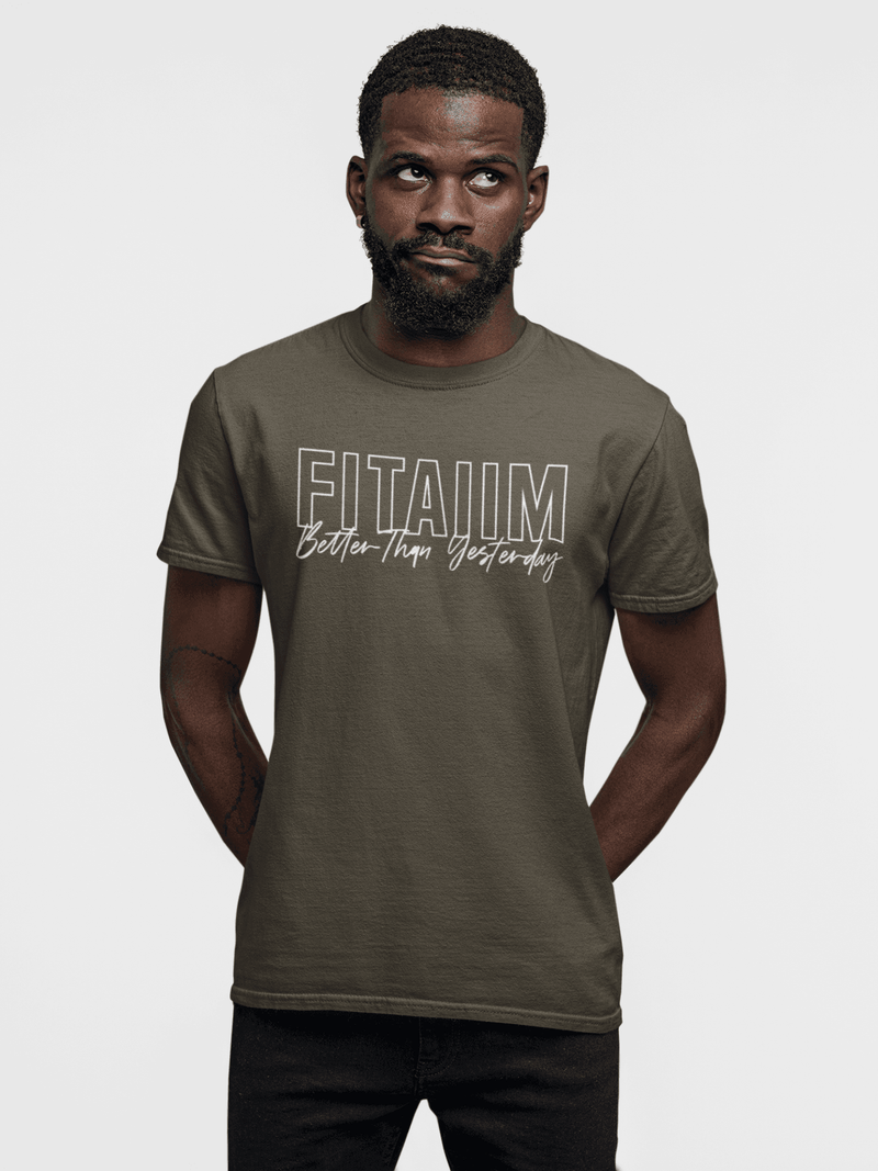 Round Neck T-shirt Olive Green - Fitaiim
