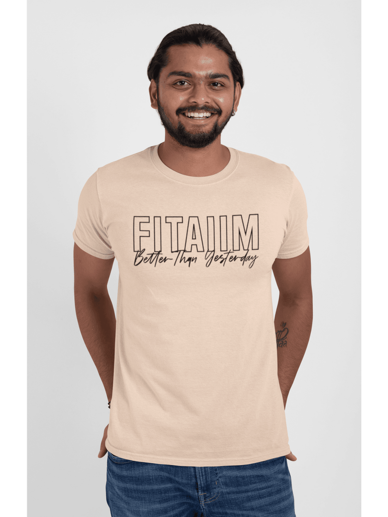 Round Neck T-shirt Peach - Fitaiim