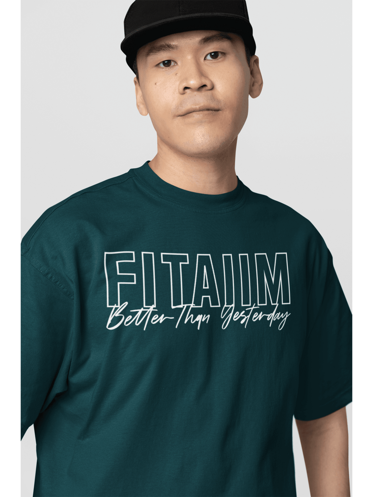 Oversized Men T-Shirt Petrol Blue - Fitaiim