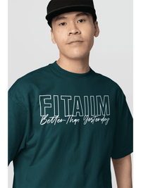 Oversized Men T-Shirt Petrol Blue - Fitaiim