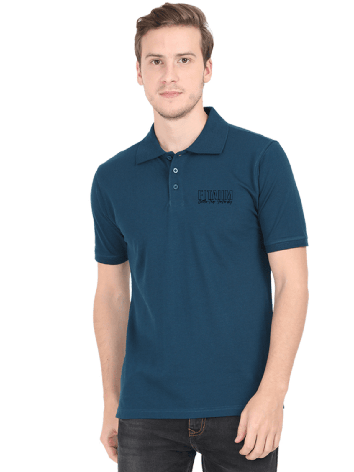Polo Men T-shirt Petrol Blue - Fitaiim