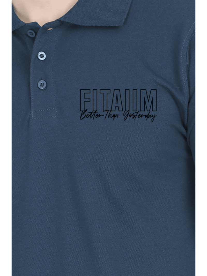 Polo Men T-shirt Petrol Blue - Fitaiim