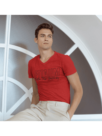 V-Neck T-shirt Red - Fitaiim