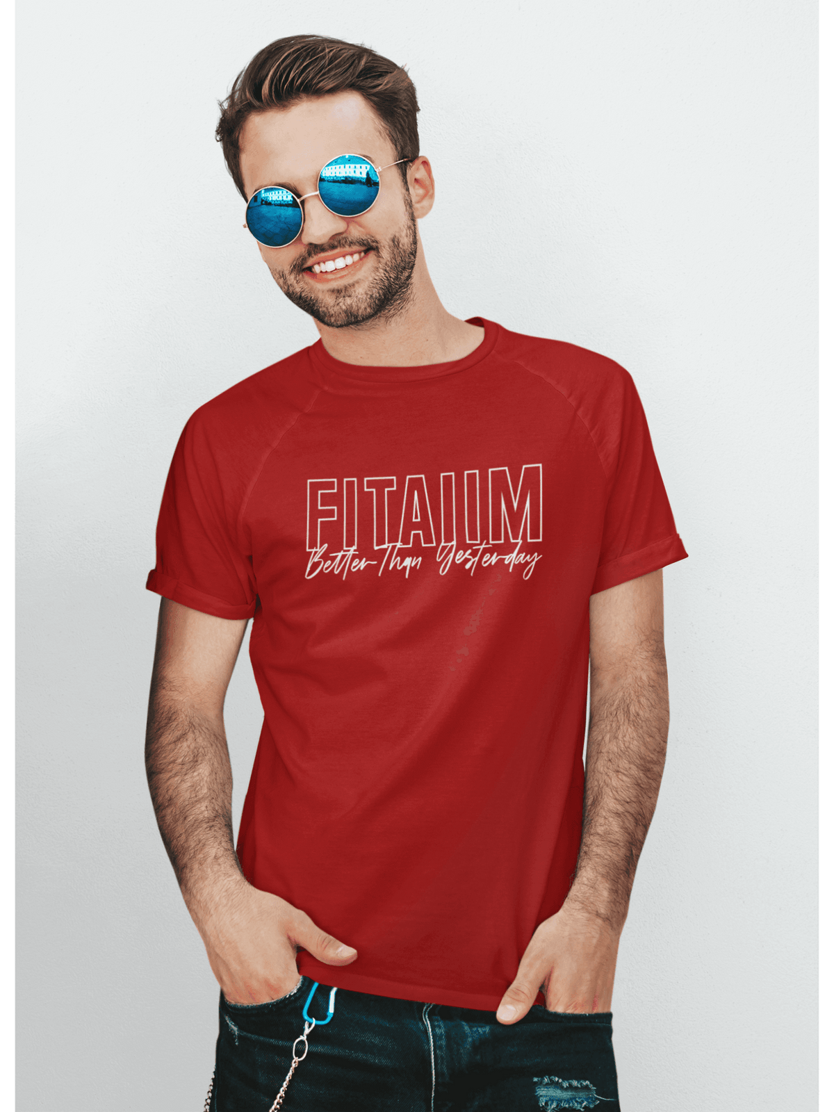 Round Neck T-shirt Red - Fitaiim