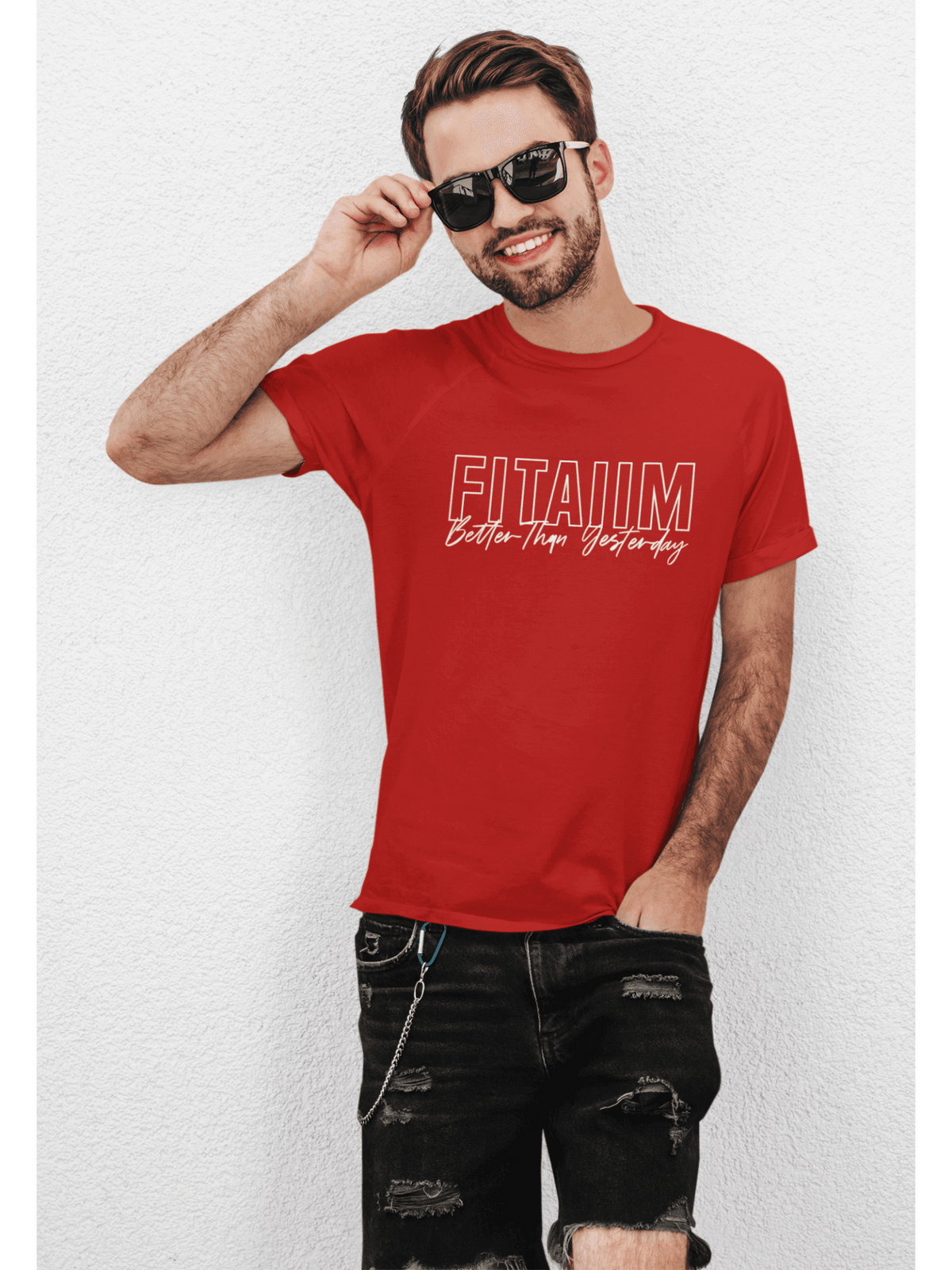 Round Neck T-shirt Red - Fitaiim