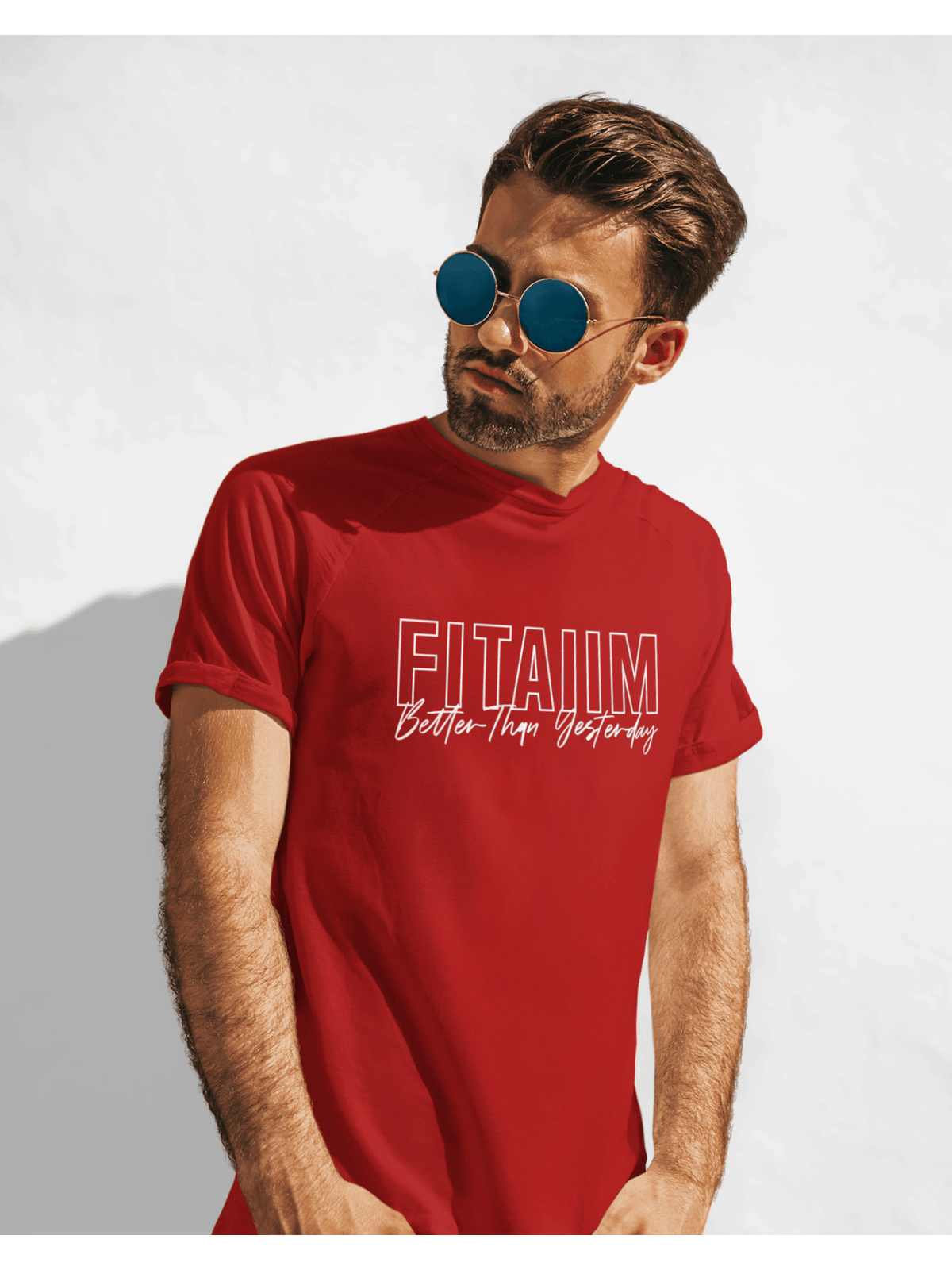 Round Neck T-shirt Red - Fitaiim