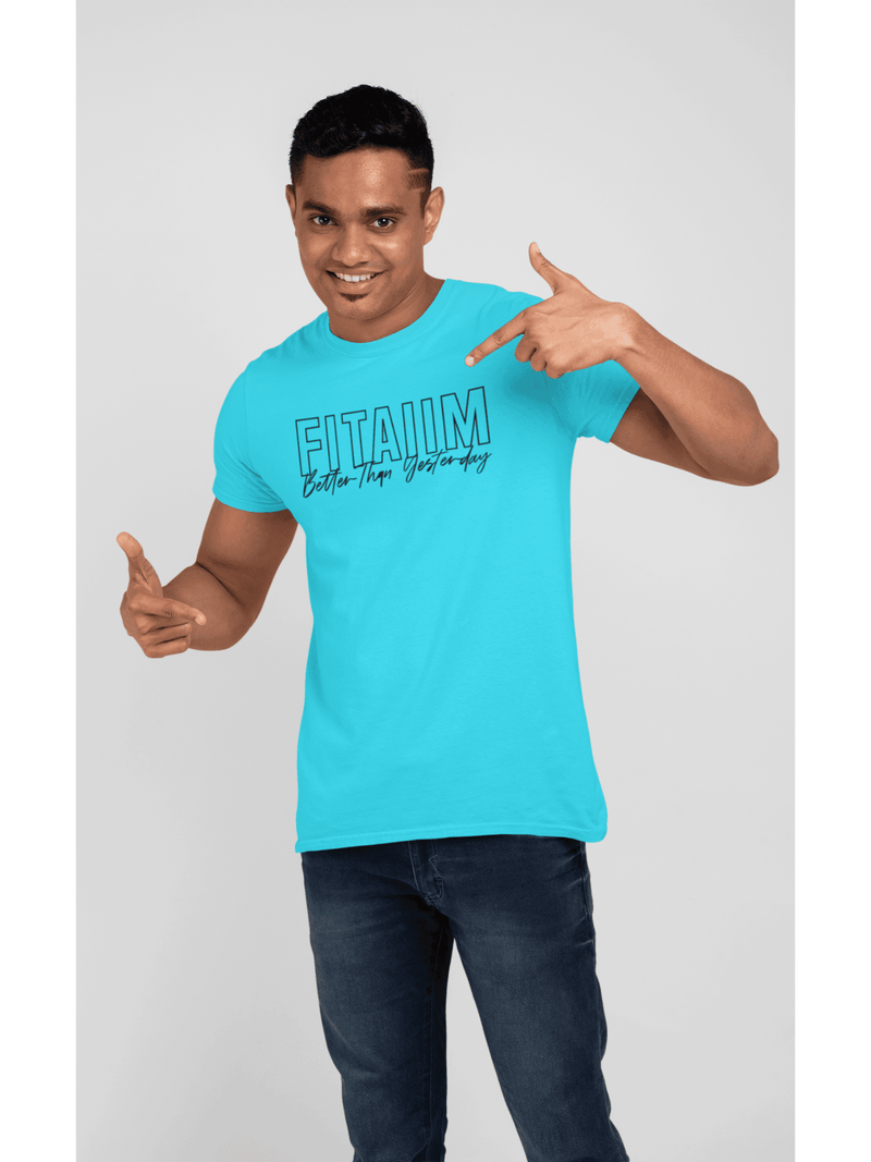 Round Neck T-shirt Sky Blue - Fitaiim