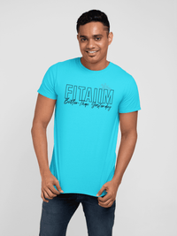 Round Neck T-shirt Sky Blue - Fitaiim
