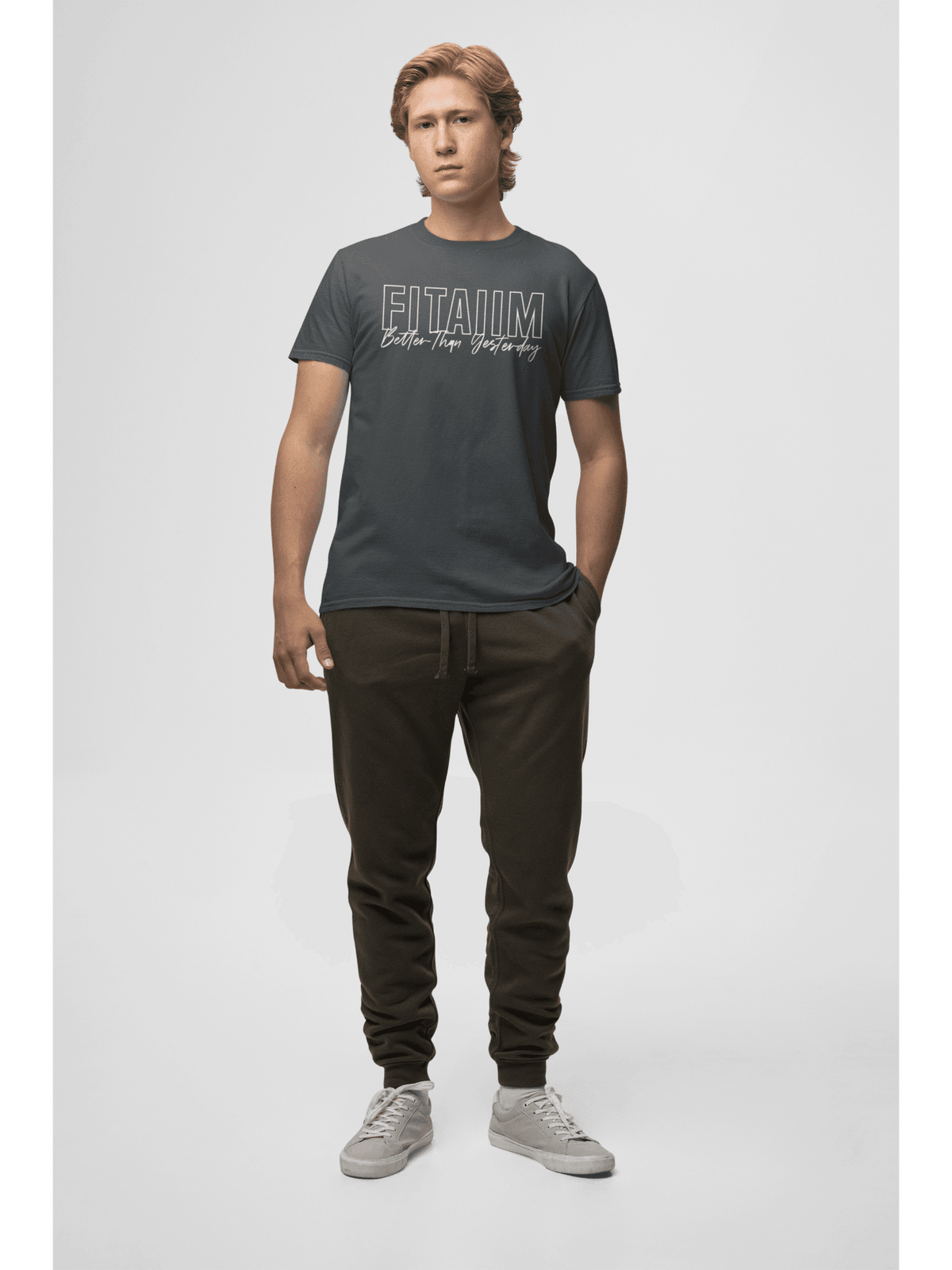 Round Neck T-shirt Steel Grey - Fitaiim