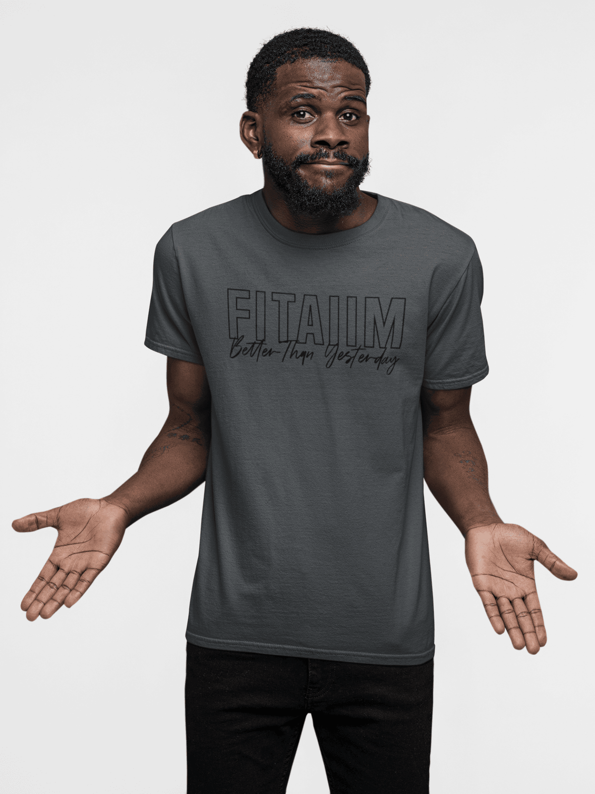 Round Neck T-shirt Steel Grey - Fitaiim