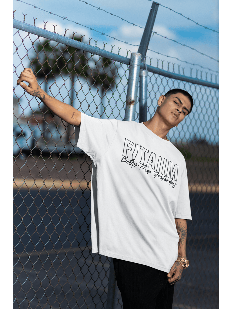 Oversized Men T-Shirt White - Fitaiim