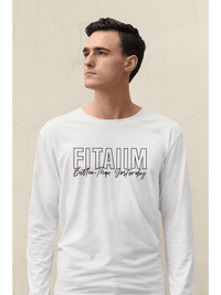 Round Neck Full Sleeve T-Shirt White - Fitaiim