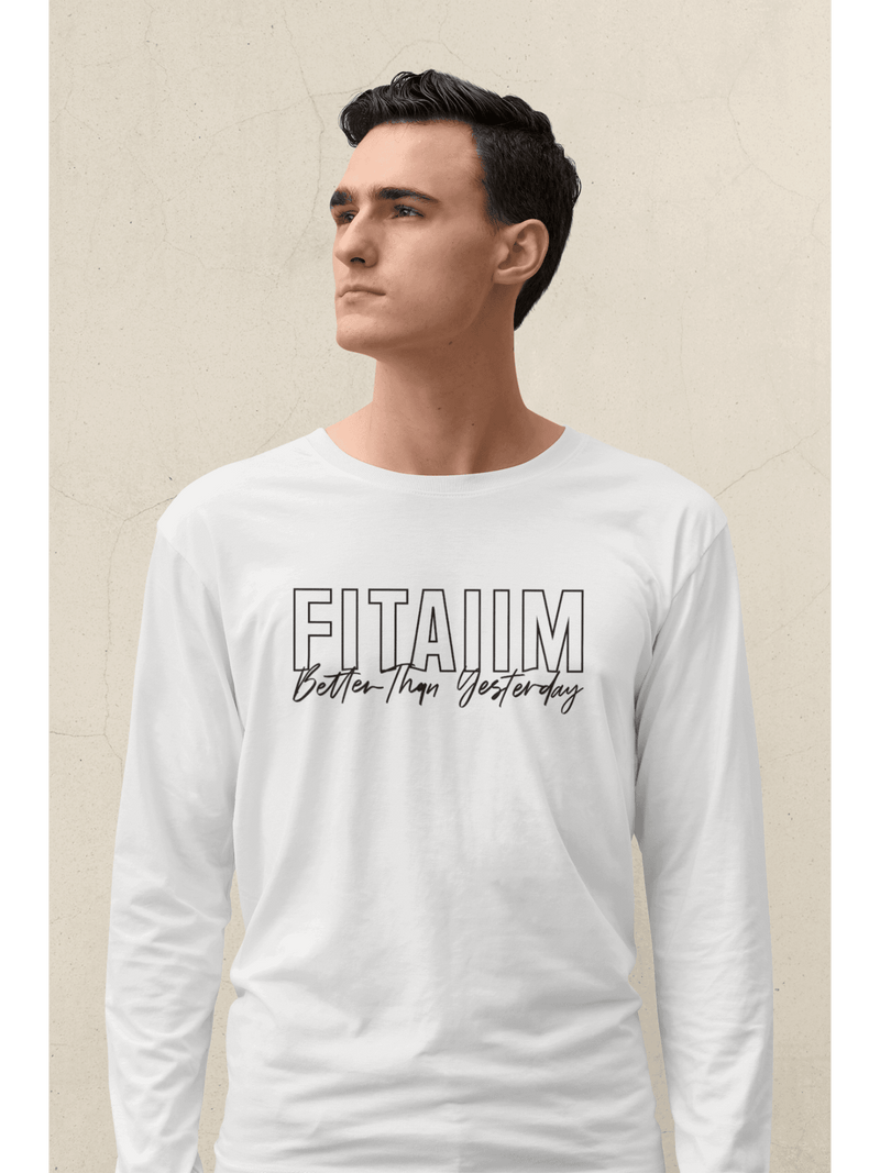 Round Neck Full Sleeve T-Shirt White - Fitaiim