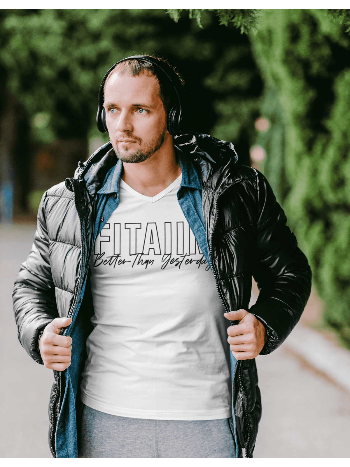 V-Neck T-shirt White - Fitaiim